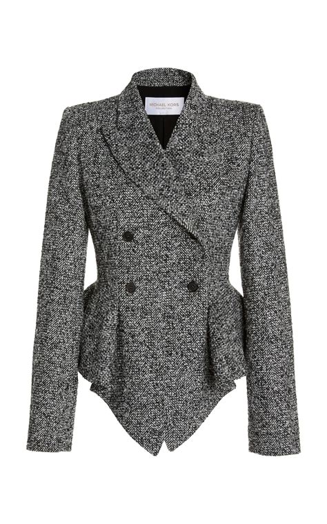 michael kors tweed blazer|Herringbone Tweed Boyfriend Blazer .